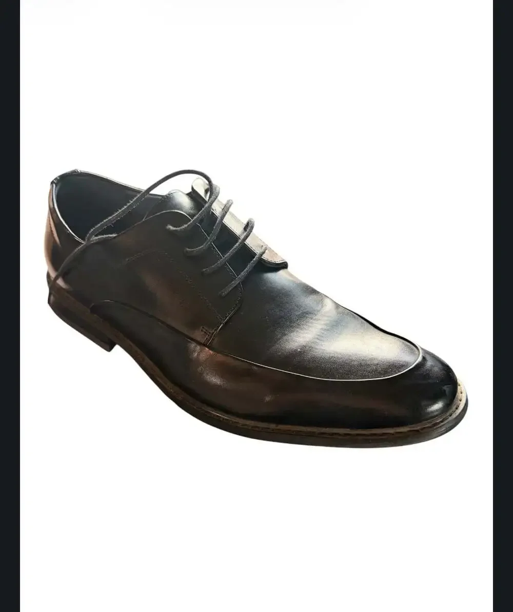 Bruno Marc Prime-1 Men's Black Leather Lace-Up Apron Toe Dress Shoes Size 13